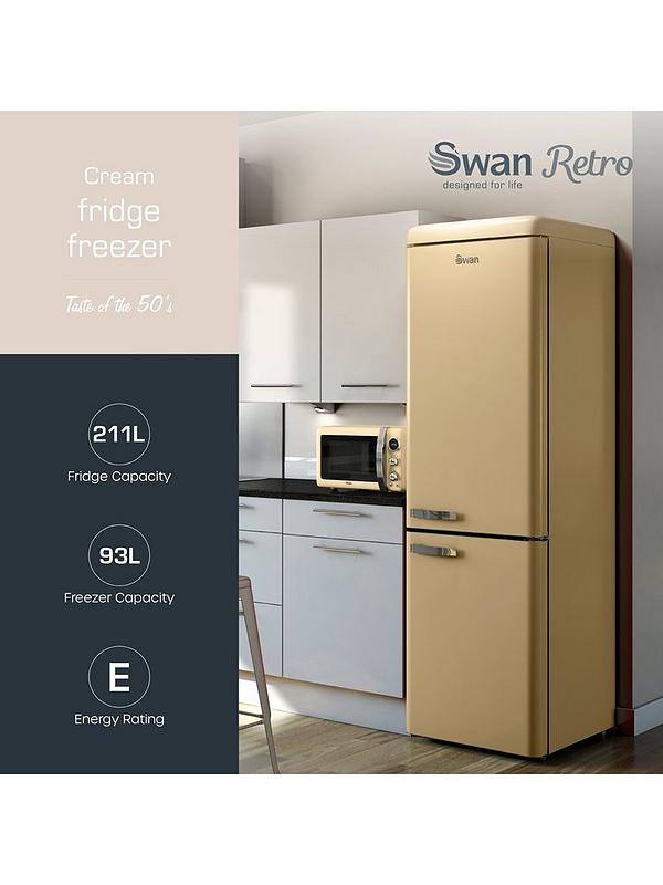 Swan SR11020CNE Retro Cream Fridge Freezer 304L - Image 2